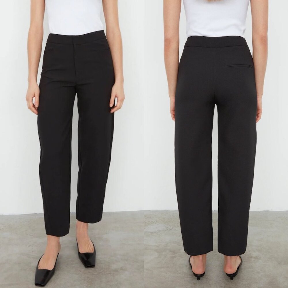 NWT Toteme Novara Tailored Structure Black Trousers With Shaped Leg XS